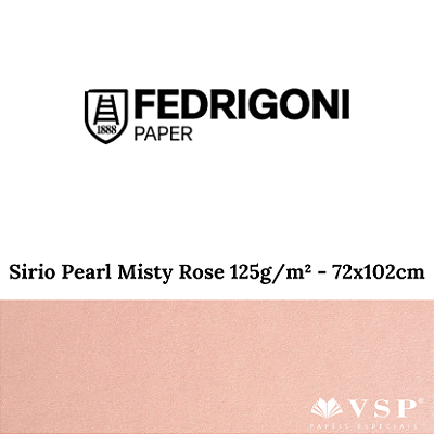 Papel Sirio Pearl Misty Rose 125g/m² Tamanho 72x102cm - Pacote com 50 folhas