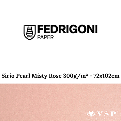 Papel Sirio Pearl Misty Rose 300g/m² Tamanho 72x102cm - Pacote com 25 folhas