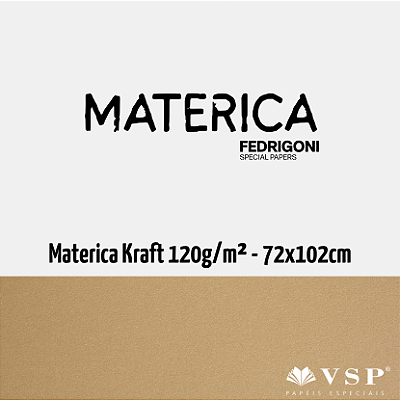 Papel Materica Kraft 120g/m² Tamanho 72x102cm - Pacote com 50 folhas