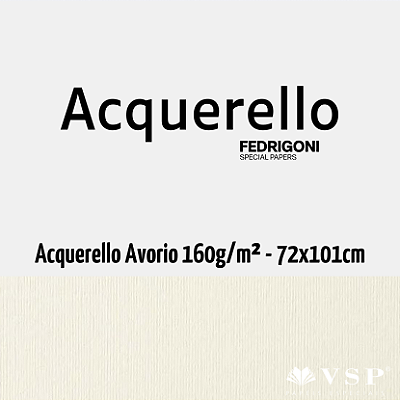 Papel Acquerello Avorio 160g/m² Tamanho 72x101cm - Pacote com 50 folhas