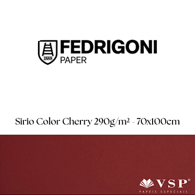 Papel Sirio Color Cherry 290g/m² Tamanho 70x100cm - Pacote com 25 folhas