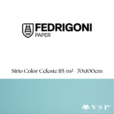 Papel Sirio Color Celeste 115g/m² Tamanho 70x100cm - Pacote com 50 folhas