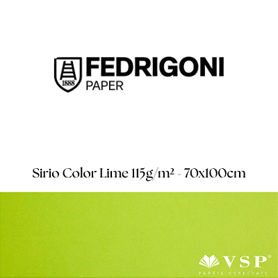 Papel Sirio Color Lime 115g/m² Tamanho 70x100cm - Pacote com 50 folhas
