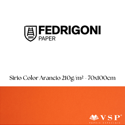 Papel Sirio Color Arancio 210g/m² Tamanho 70x100cm - Pacote com 25 folhas