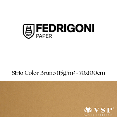 Papel Sirio Color Bruno 115g/m² Tamanho 70x100cm - Pacote com 50 folhas