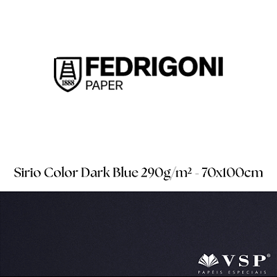 Papel Sirio Color Dark Blue 290g/m² Tamanho 70x100cm - Pacote com 25 folhas