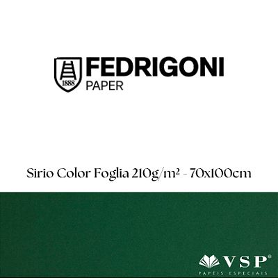 Papel Sirio Color Foglia 210g/m² Tamanho 70x100cm - Pacote com 25 folhas