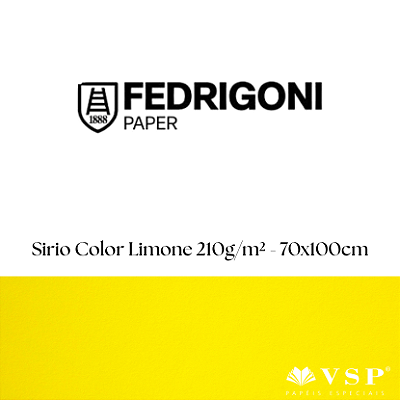 Papel Sirio Color Limone 210g/m² Tamanho 70x100cm - Pacote com 25 folhas