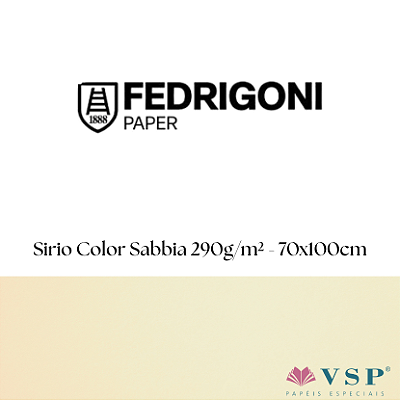 Papel Sirio Color Sabbia 290g/m² Tamanho 70x100cm - Pacote com 25 folhas