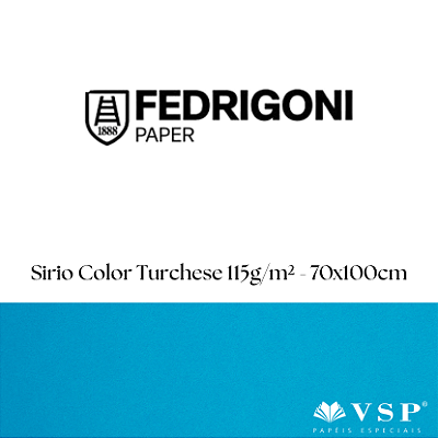 Papel Sirio Color Turchese 115g/m² Tamanho 70x100cm - Pacote com 50 folhas