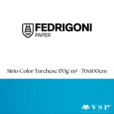 Papel Sirio Color Turchese 170g/m² Tamanho 70x100cm - Pacote com 50 folhas