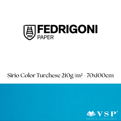 Papel Sirio Color Turchese 210g/m² Tamanho 70x100cm - Pacote com 25 folhas