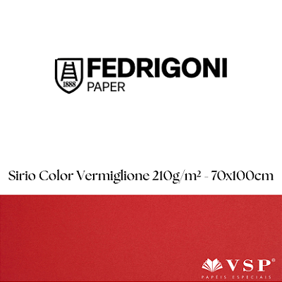Papel Sirio Color Vermiglioni 210g/m² Tamanho 70x100cm - Pacote com 25 folhas