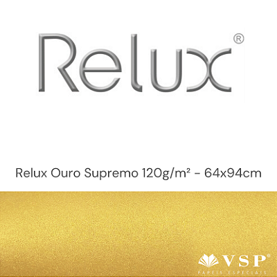 Papel Relux Ouro Supremo 120g/m² Tamanho 64x94cm - Pacotes com 25 folhas