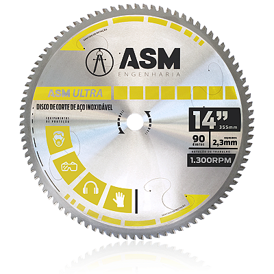 Disco de corte ASM Ultra 14" 90T | Aço Inoxidável