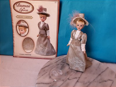 Boneca de porcelana articulada, Cecily Cardew , coleção damas de época de Agostini 20 cm