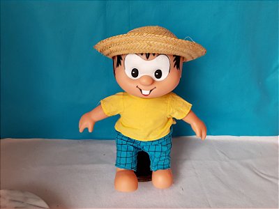 Boneco parte pano parte borracha do Chico Bento da Turma da Mônica. 35cm