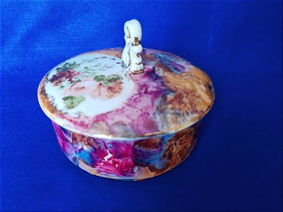 Porta treco de porcelana Mauá, Redondo 10,5 cm diâmetro