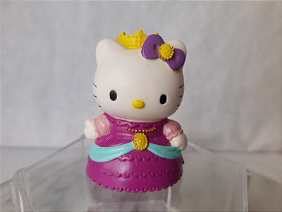 Miniatura de vinil sólido Hello kitty princesa, de azul,  Sanrio Nakajima USA 2005-  6,5 cm
