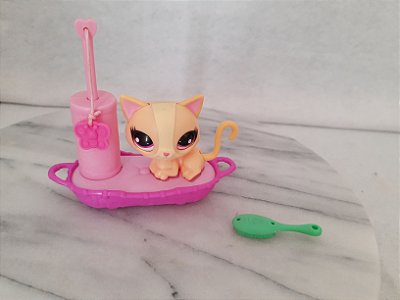 LPS #3360 gatinho amarelo no berço aconchegante / cozy cot