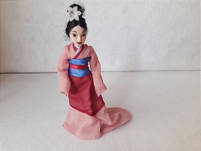 Boneca de porcelana Mulan de vestido , Disney, coleção de Agostini 18 cm