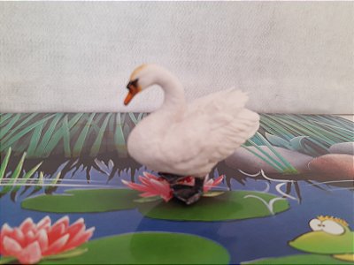 Miniatura de vinil Procon 2008 de cisne 6,5 cm de altura e 8 cm de comprimento