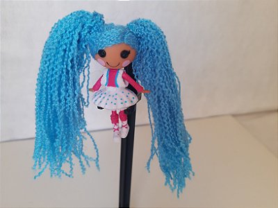 Mini Lalaloopsy Mittens fluff N Stuff cabelos azuis 8 cm, usada