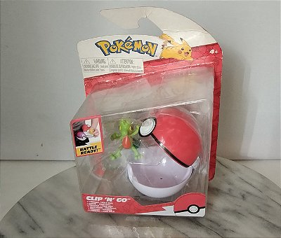 Pokémon Battle ready , clip 'n go Treecko, sem uso, embalagem com dano, falta folheto no