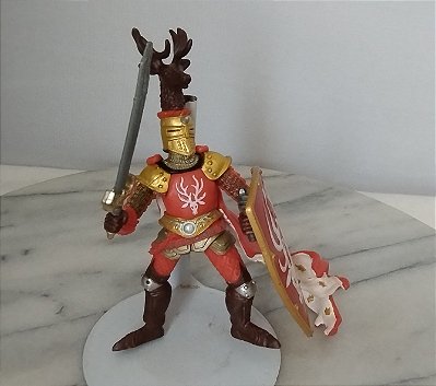 Cavaleiro medieval capacete com topo de alce, Papo 2007 , 14 cm, usado