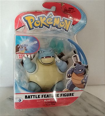 Pokémon Blastoise deluxe Action, Battle feature figure, zerado, embalagem.com dano