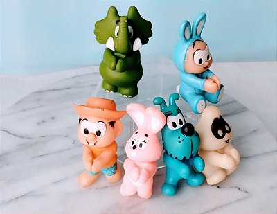Mini bonecos agarradinhos turma da Monica, lote de 6 variados 8,5 cm, usados