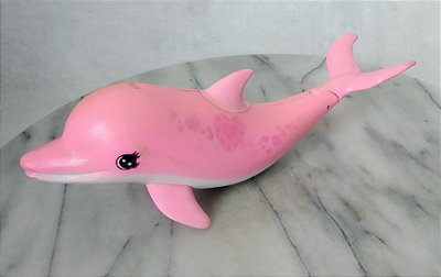 Golfinho rosa com ruido da Barbie treinadora de golfinhos 19 cm, usado