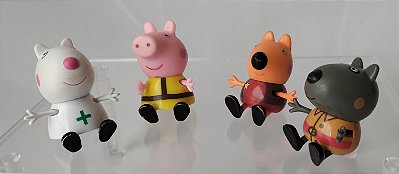 Mini bonecos articulados coleção Peppa pig ; Suzy sheep ; Peppa pig, Freddie fox e Wendy Wolf
