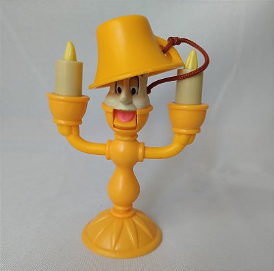 Castiçal Lumiere com chapéu mexe a boca e olhos, A Bela e a Fera Disney , McDonald's 2002