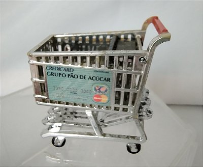 Imã de geladeira/ porta recado carrinho de supermercado Pão de açúcar, 5 cm