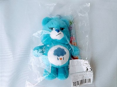 Chaveiro pelúcia Care bears unlock the magic, azul zangadinho, 14 cm, novo