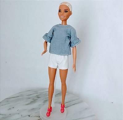 Barbie fashionistas #82 chic in chambray danificada para aproveitamento