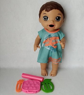 Boneco Baby Alive menino, super snack Luke, Hasbro 2015, usado, 30 cm