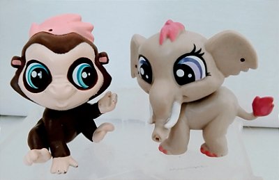 Littlest Pet shop LPS Hasbro Elefante #3816 e Gorila #3814 , usados