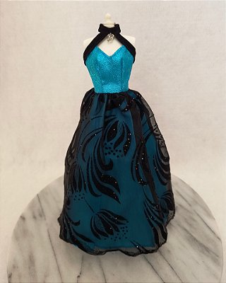Vestido longo Cartela Barbie Evening Sparkle dress 2000