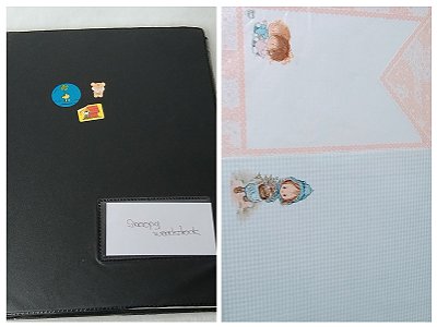 Papeis de carta antigos, 119 folhaa variadas, na pasta Snoopy e Woodstock