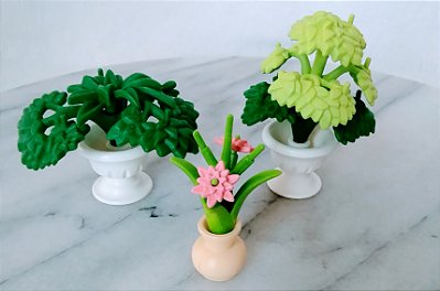 Playmobil, 3 vasos de planta variados