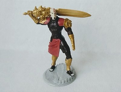 Boneco estático de vinil kratos Gof War vestimenta colorida  15 cm ,promocional Top Cau 2015