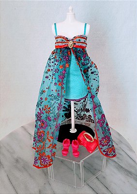 Vestido, sandálias e bolsa para Barbie Fashionistas Hollywood Divas Artsy doll, Mattel 2011