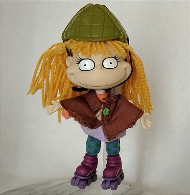 Boneca corpo de pano cabeça de vinil  Angelica do filme Rugrats / Anjinhos 15 cm Mattel 1998