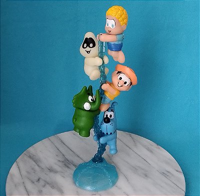 Mini bonecos de borracha agarradinhos da Turma da Monica, cinco variados, 7 cm