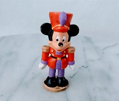 Miniatura Disney vintage de 1992 da Bully pintada a mao, Mickey soldadinho do Quebra Nozes 6,5 cm