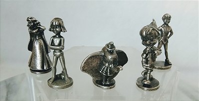 Miniaturas Disney de metal, 5 peças do jogo Monopoly 2001
