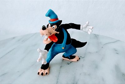 Figura de vinil estática de Lobo mau dos 3 porquinhos Disney,  marca Bullyland, pintada a mão, 8 cmx