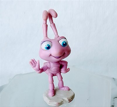 De 1998, miniatura Disney de vinil estática da formiga lilás Dot da Vida de Inseto aprox. 7 cm